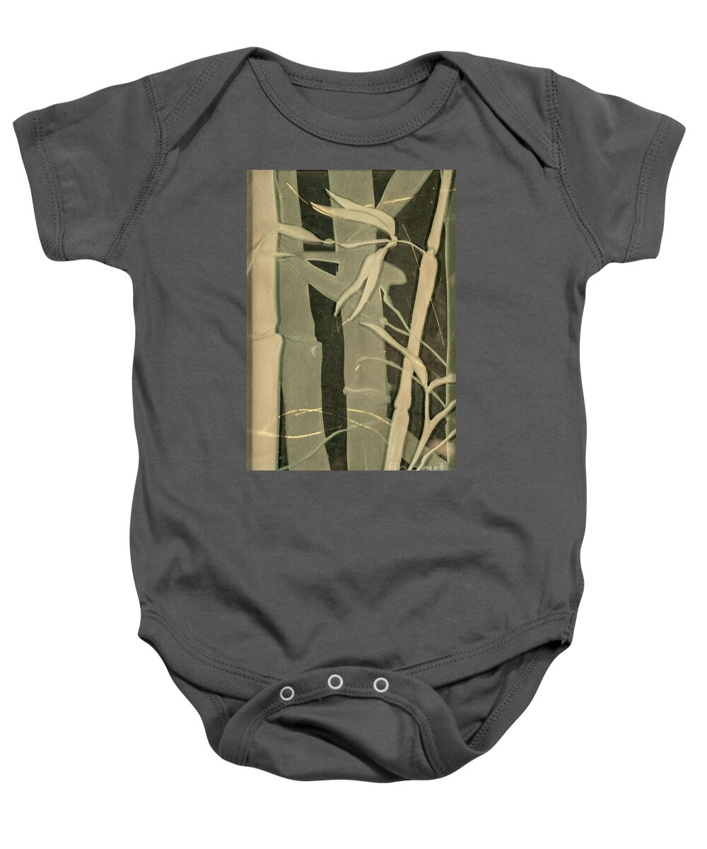 Bamboo Baby Onesie featuring the glass art Eclipse Bamboo by Alone Larsen