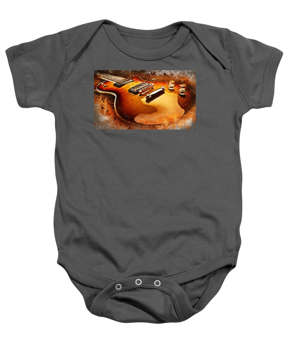 Guitar Baby Onesie featuring the digital art Electric Guitar by Ian Mitchell