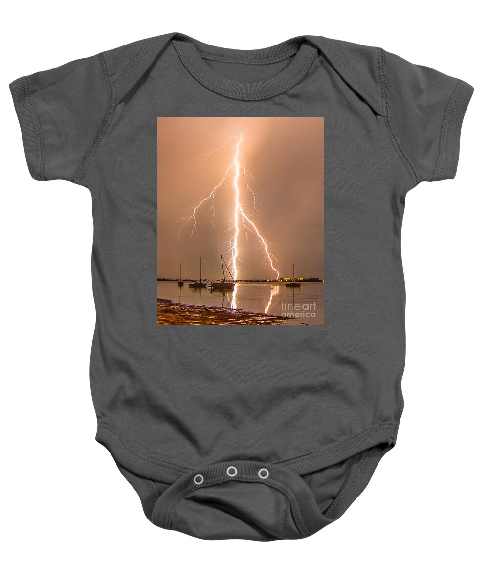 Florida Baby Onesie featuring the photograph Electric Sailboats by Stephen Whalen
