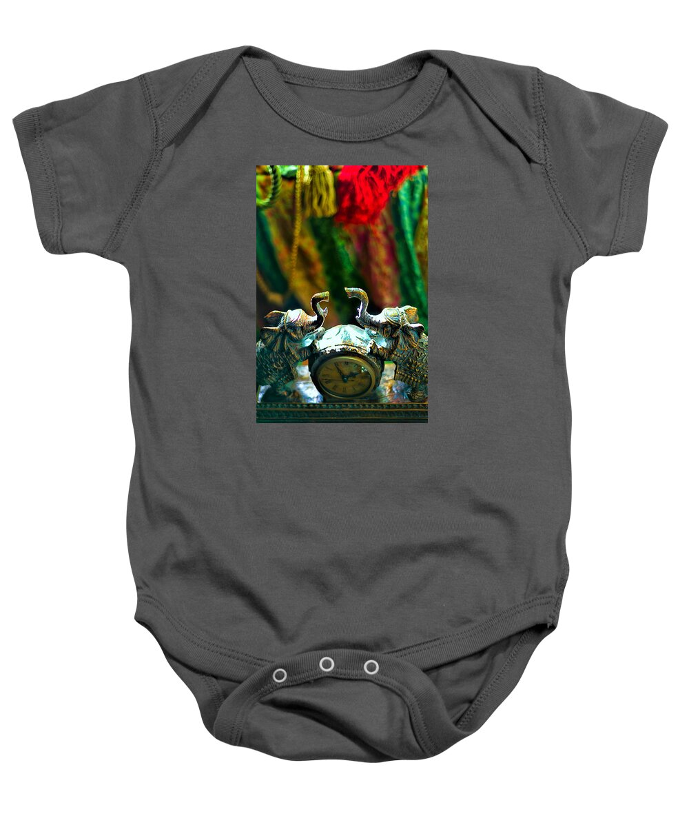 Still Baby Onesie featuring the photograph Elephant time by Camille Lopez
