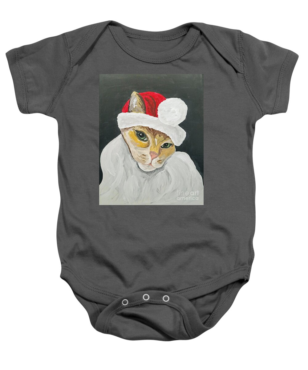 Pet Portrait Baby Onesie featuring the painting Ellie Date With Paint Nov 20th by Ania M Milo