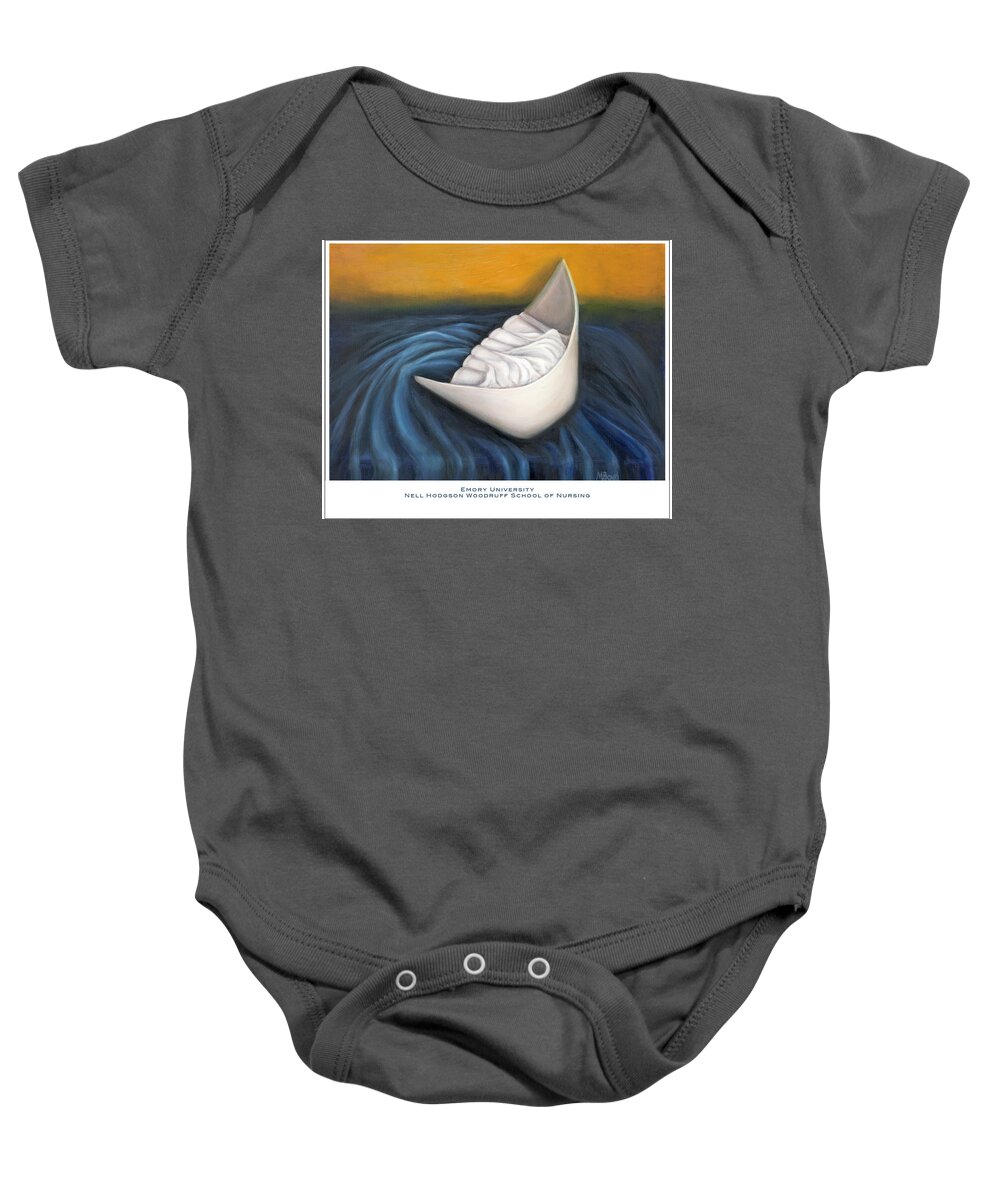 Emory University Baby Onesie featuring the painting Emory University Nell Hodgson Woodruff School of Nursing by Marlyn Boyd