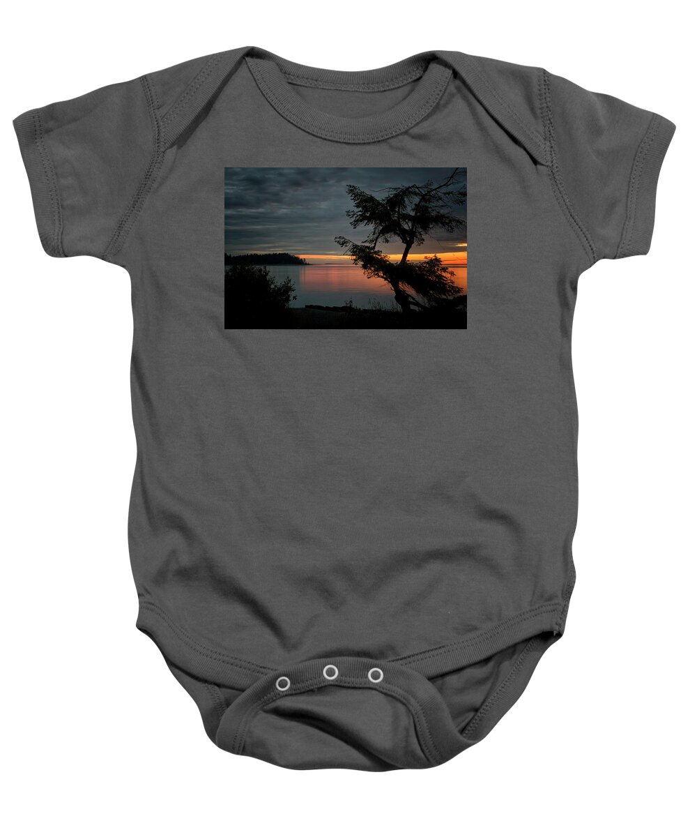 Madrona Point Baby Onesie featuring the photograph End of the Trail by Randy Hall