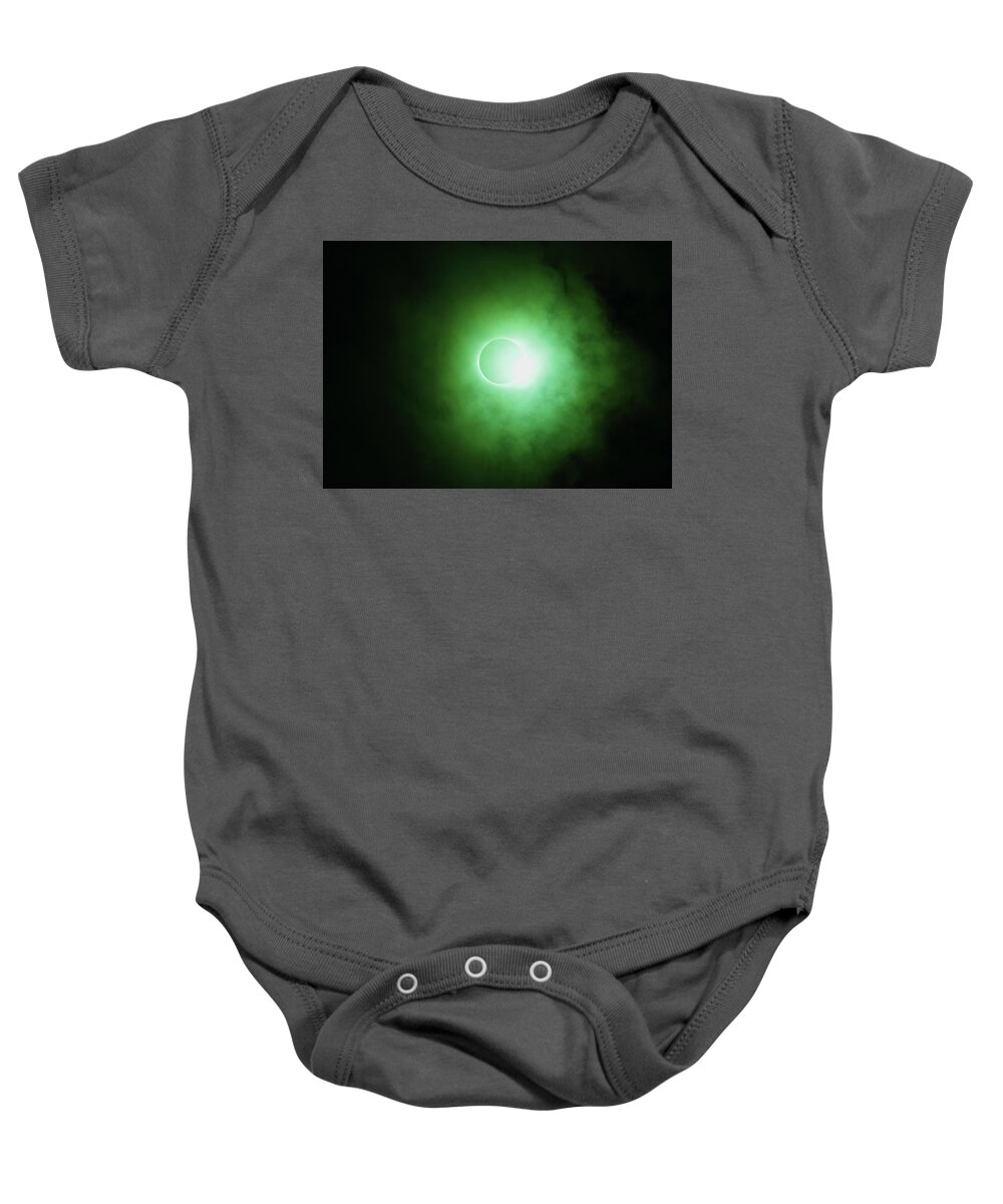 Solar Eclipse Baby Onesie featuring the photograph End Of Totality by Daniel Reed