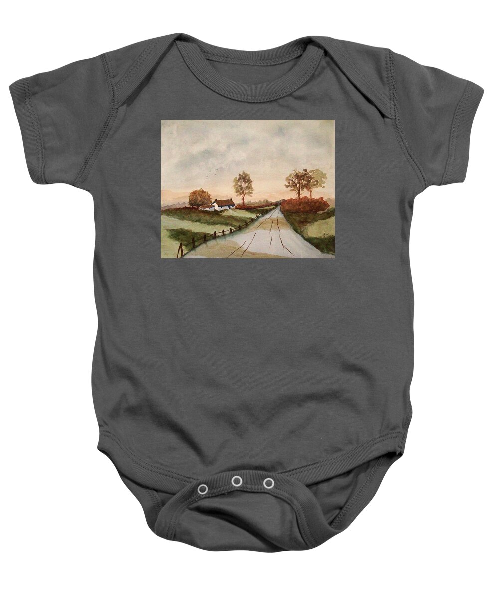 Countryside Baby Onesie featuring the painting English Countryside by Elise Boam