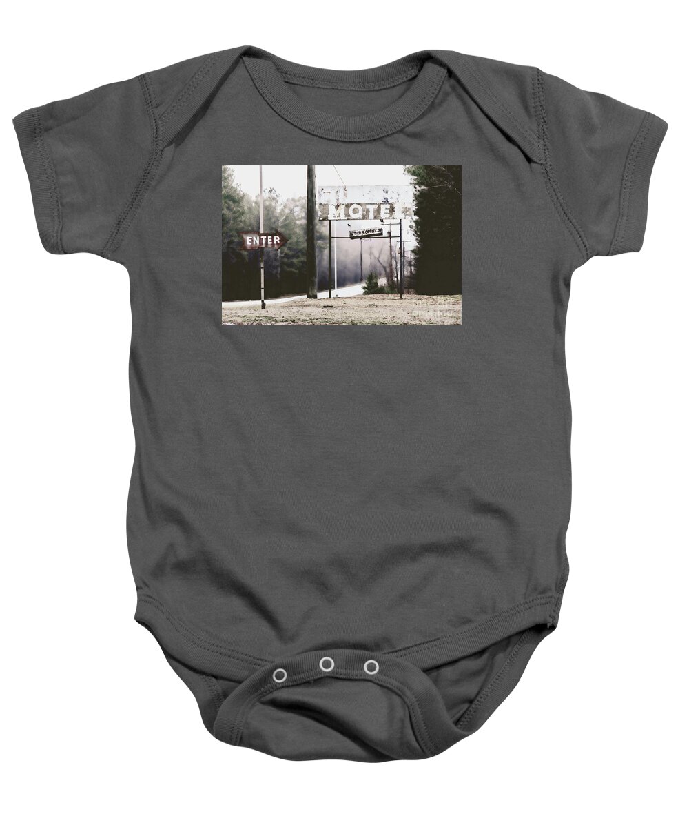 Virginia Baby Onesie featuring the photograph Enter At Your Own Risk by Lenore Locken