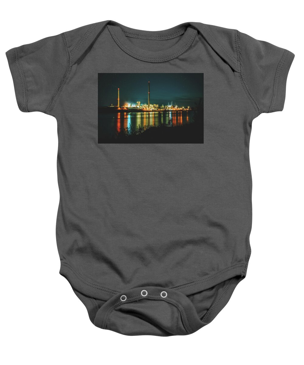 Factory Baby Onesie featuring the photograph Evonik Industries by Marc Braner