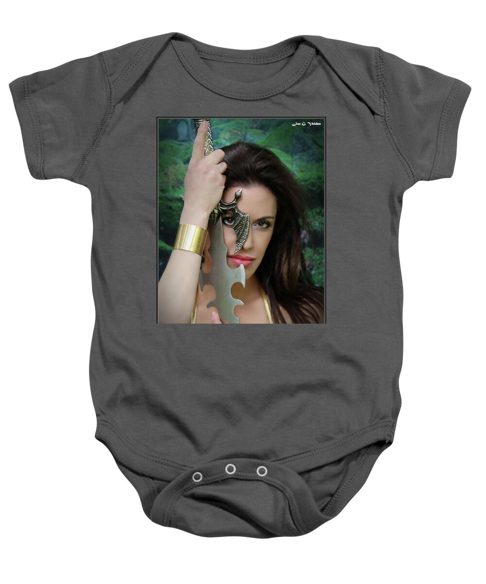 Fantasy Baby Onesie featuring the photograph Eye Of A Warrior by Jon Volden