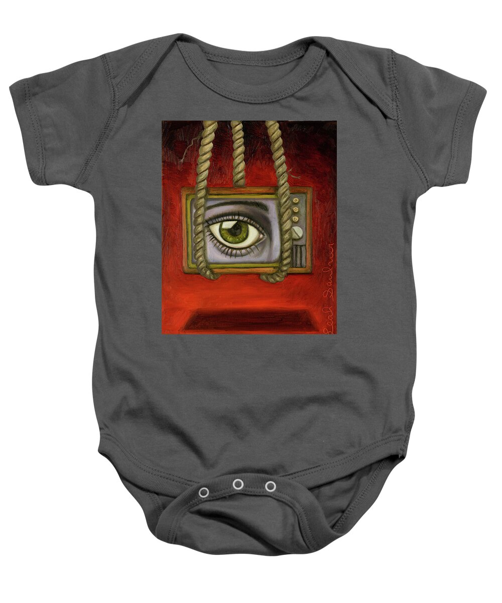 Eye Baby Onesie featuring the painting Eye Witness 2 by Leah Saulnier The Painting Maniac