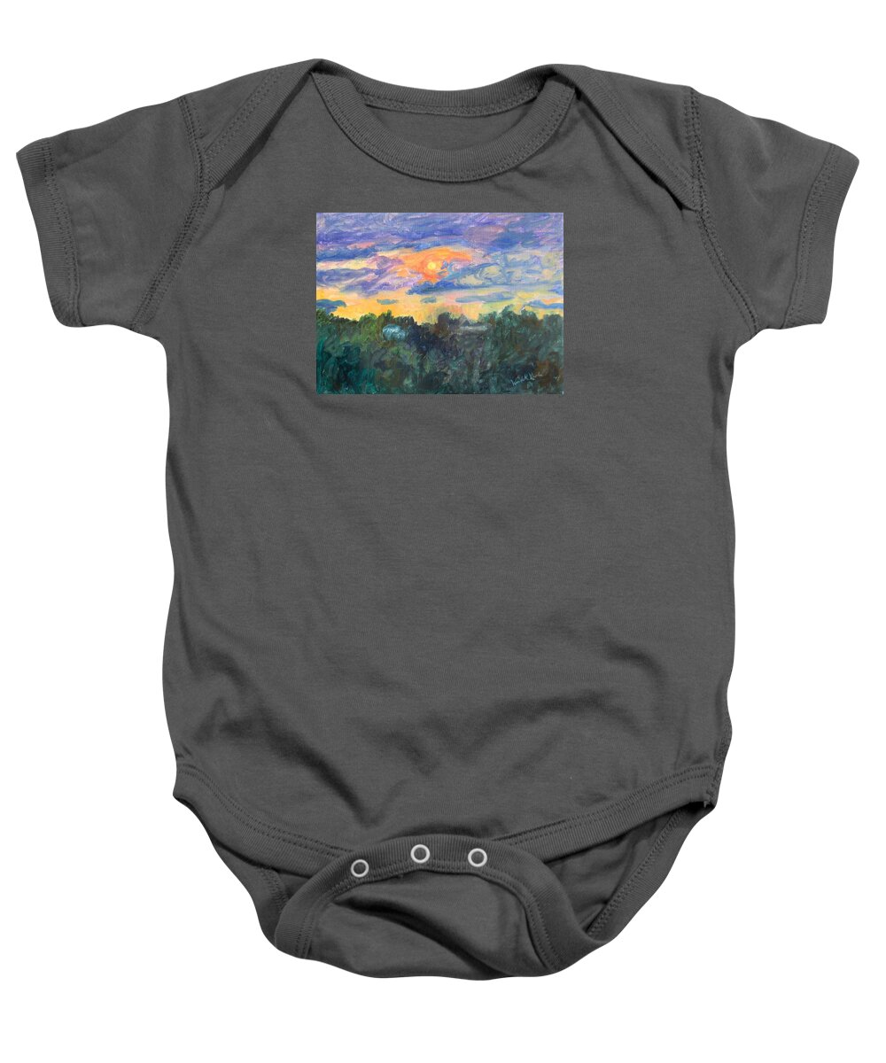 Kendall Kessler Baby Onesie featuring the painting Fairlawn Eve Stage One by Kendall Kessler