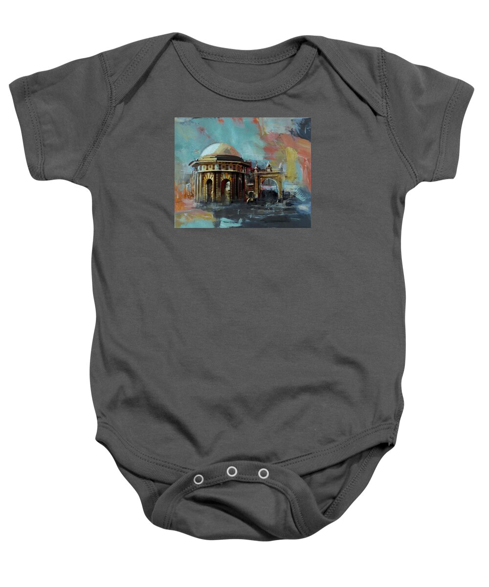 Polo Baby Onesie featuring the painting Faisalabad 7b by Maryam Mughal