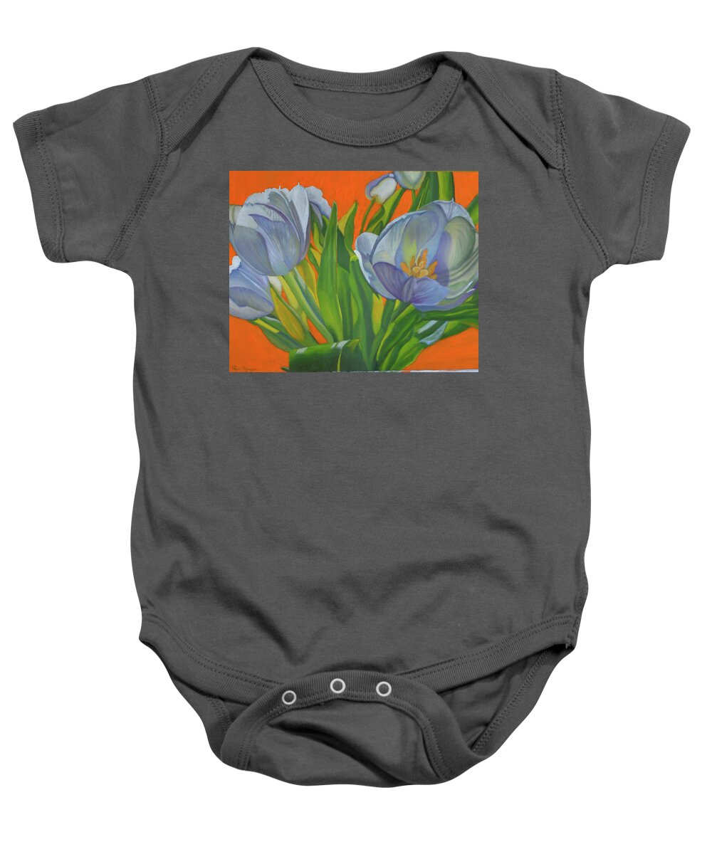 Floral Painting Baby Onesie featuring the painting Fall in love by Thu Nguyen