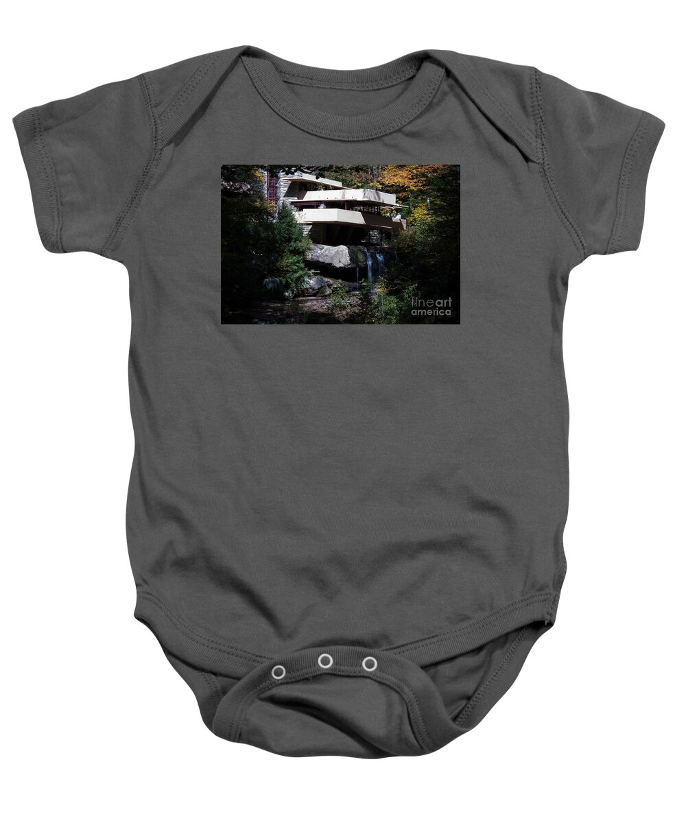 Frank Lloyd Wright Baby Onesie featuring the photograph Fallingwater by David Bearden