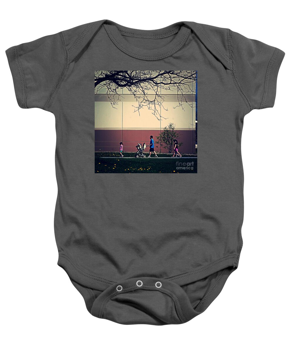Family Baby Onesie featuring the photograph Family Walk to the Park by Frank J Casella