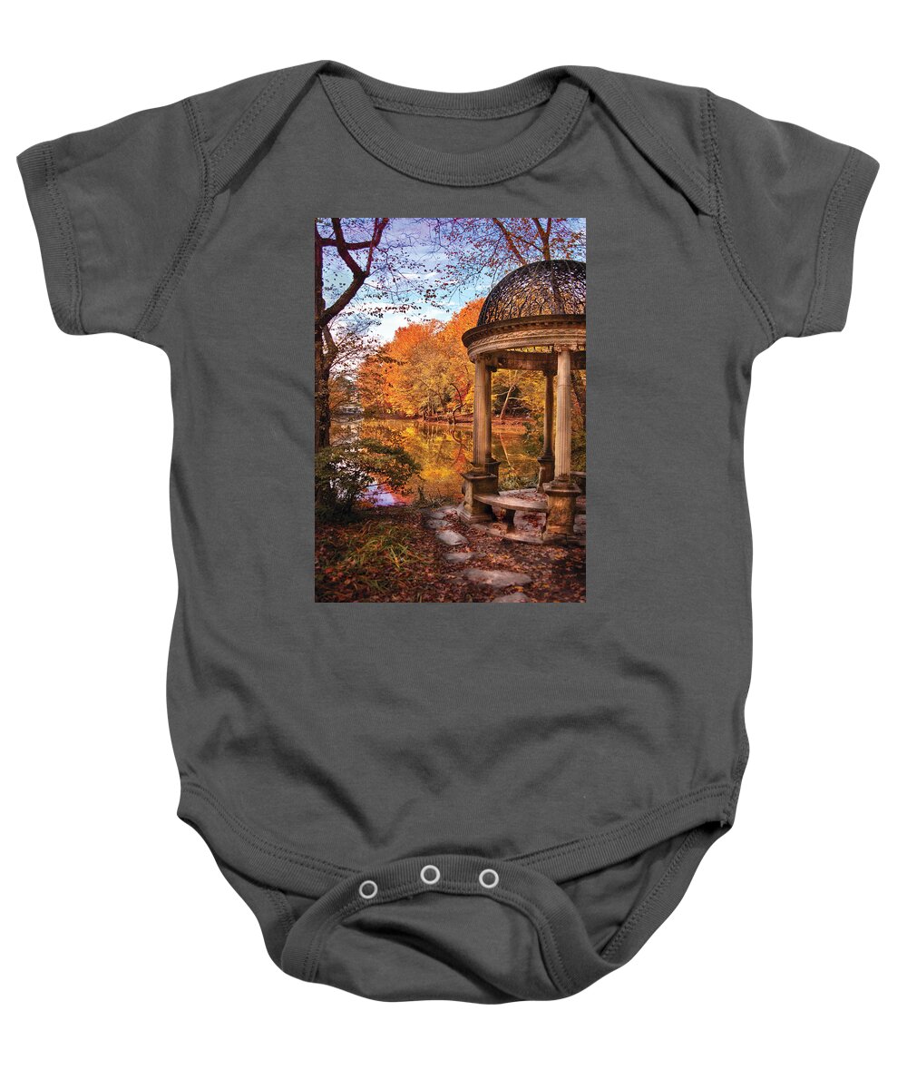 Savad Baby Onesie featuring the photograph Fantasy - The Temple by Mike Savad