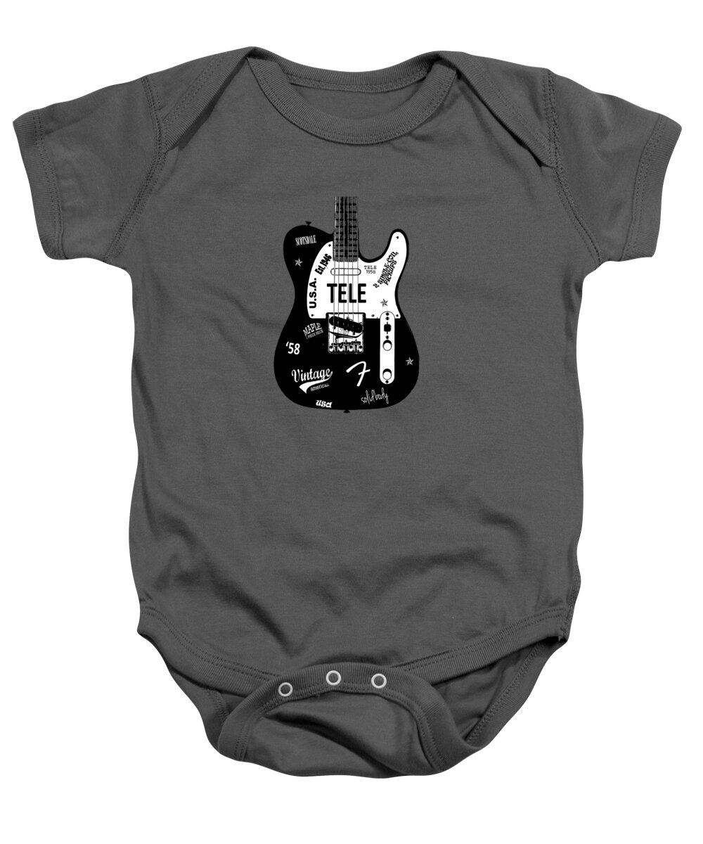 Fender Telecaster Baby Onesie featuring the photograph Fender Telecaster 58 by Mark Rogan