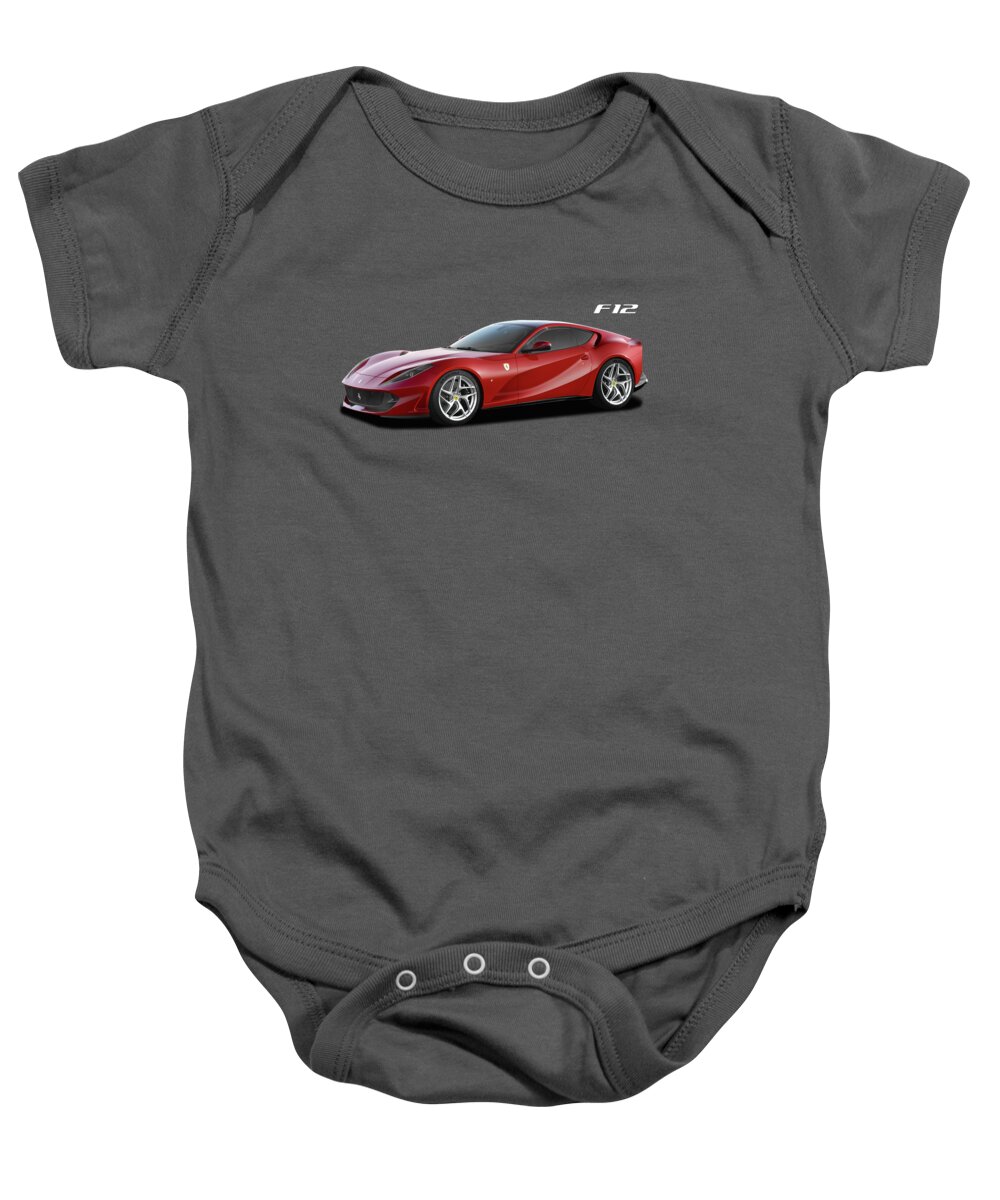 Ferrari F12 Baby Onesie featuring the photograph Ferrari F12 by Mark Rogan