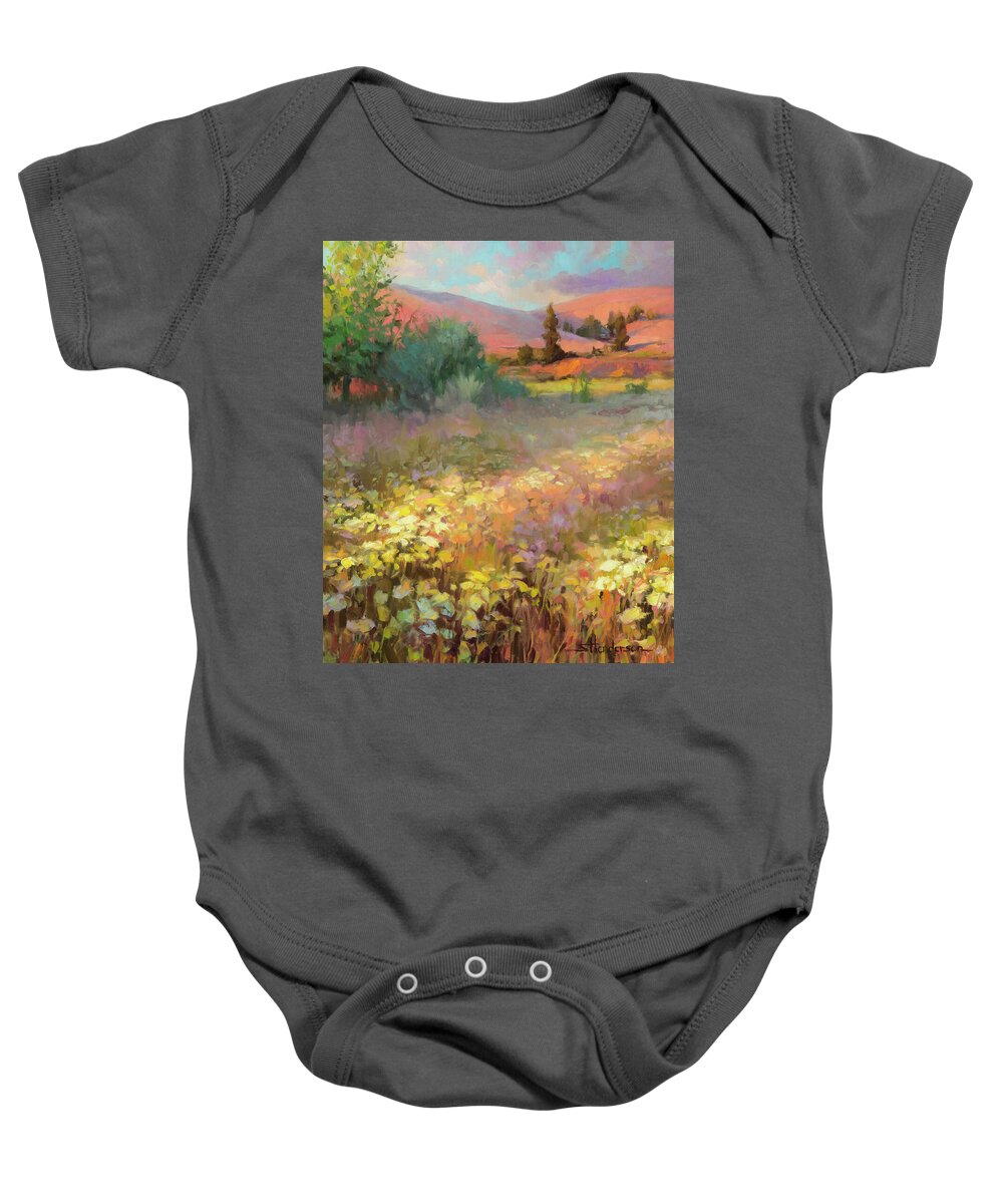 Country Baby Onesie featuring the painting Field of Dreams by Steve Henderson