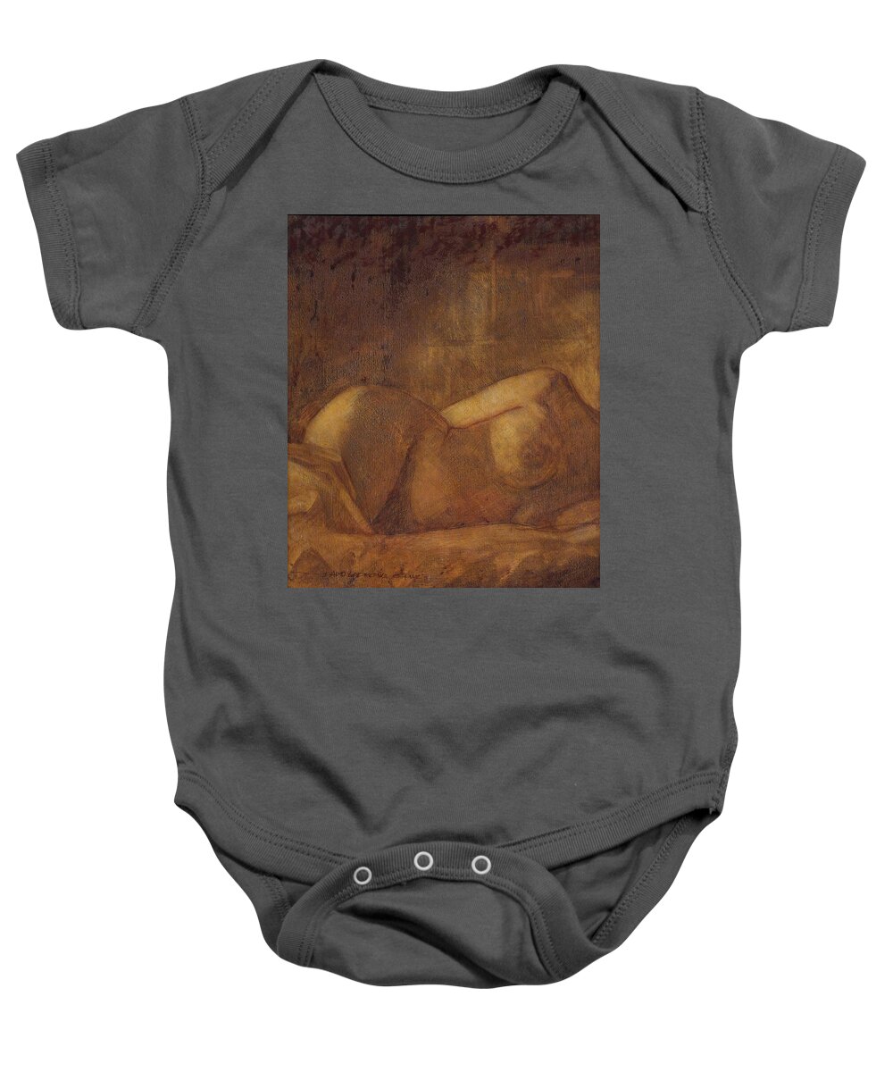Nude Baby Onesie featuring the painting Figure Study by David Ladmore