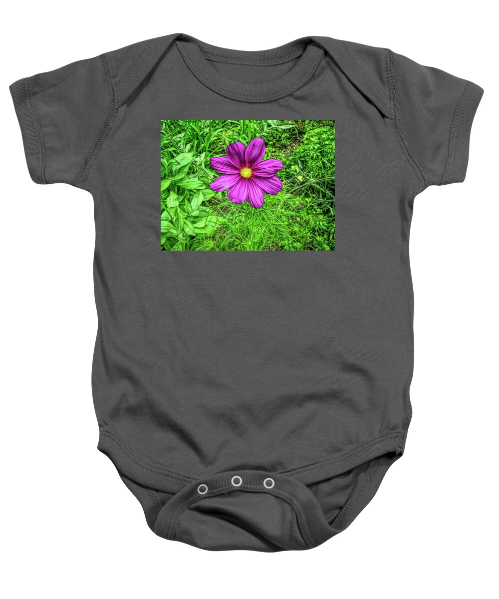 Flower Baby Onesie featuring the photograph Fine Wine Cafe Pink Cosmos by Aimee L Maher ALM GALLERY