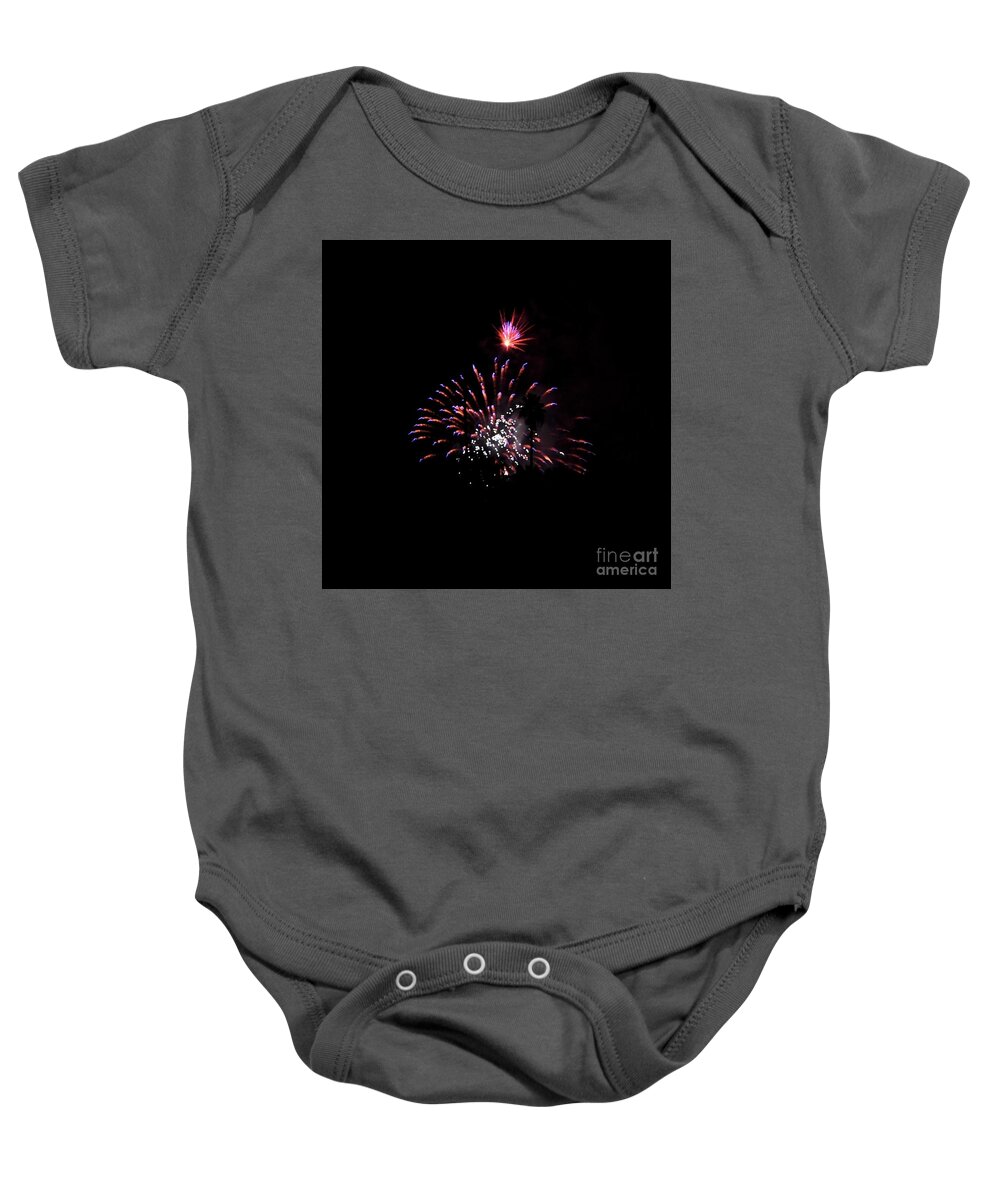 Red Baby Onesie featuring the photograph Firework by Bridgette Gomes