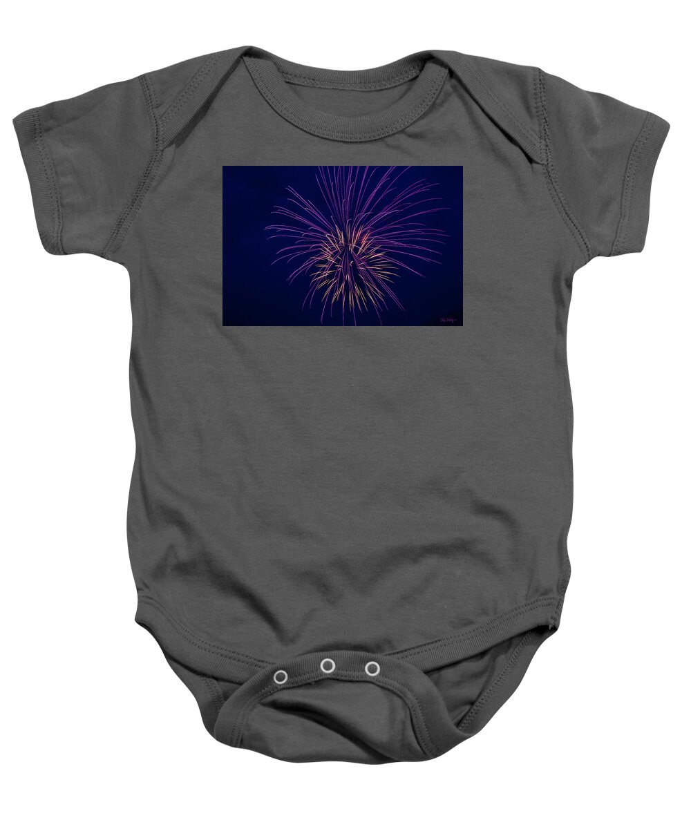 Fireworks Baby Onesie featuring the photograph Fireworks Display by Skip Tribby