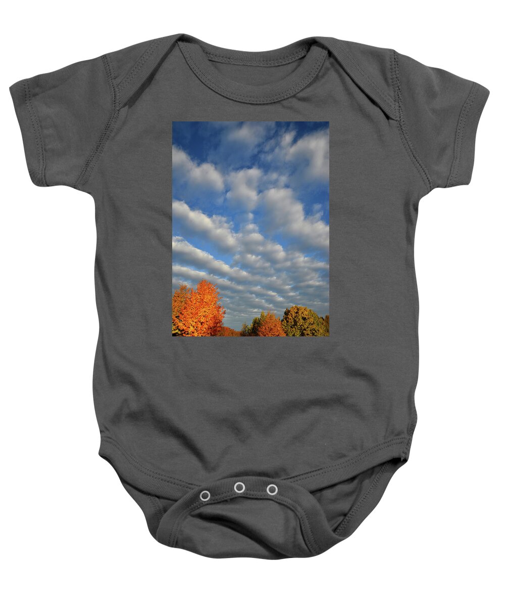 Mchenry County Conservation District Baby Onesie featuring the photograph First Light on Glacial Park Sugar Maples by Ray Mathis