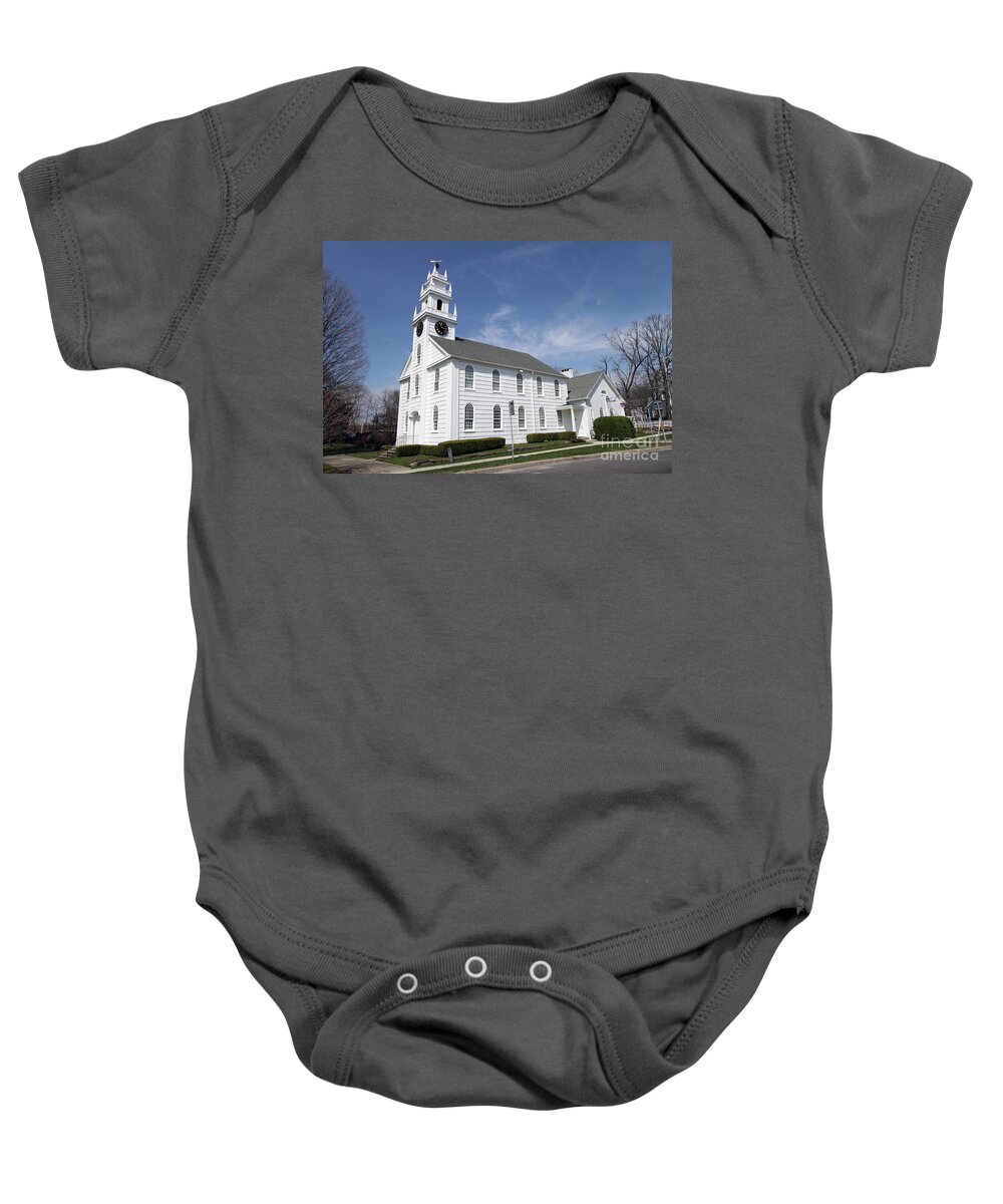 First Presbyterian Church Baby Onesie featuring the photograph First Presbyterian Church of Smithtown by Steven Spak