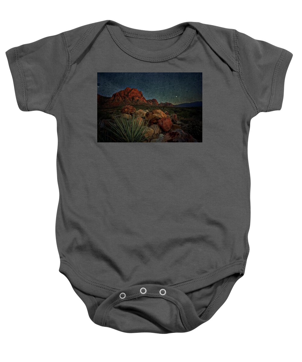 Red Rock Baby Onesie featuring the photograph flight AM by Mark Ross