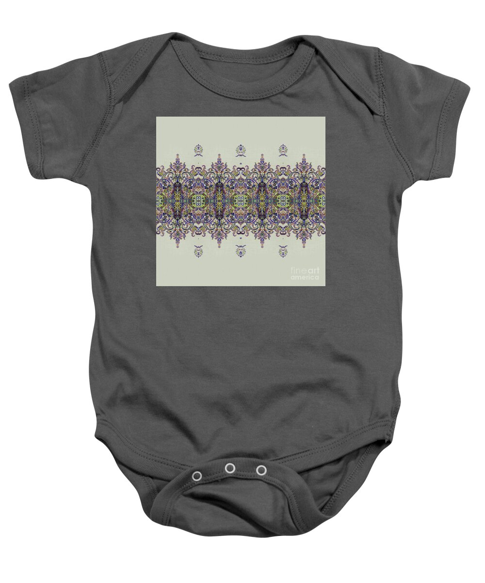  Baby Onesie featuring the painting Floral Pattern 456H by Gull G