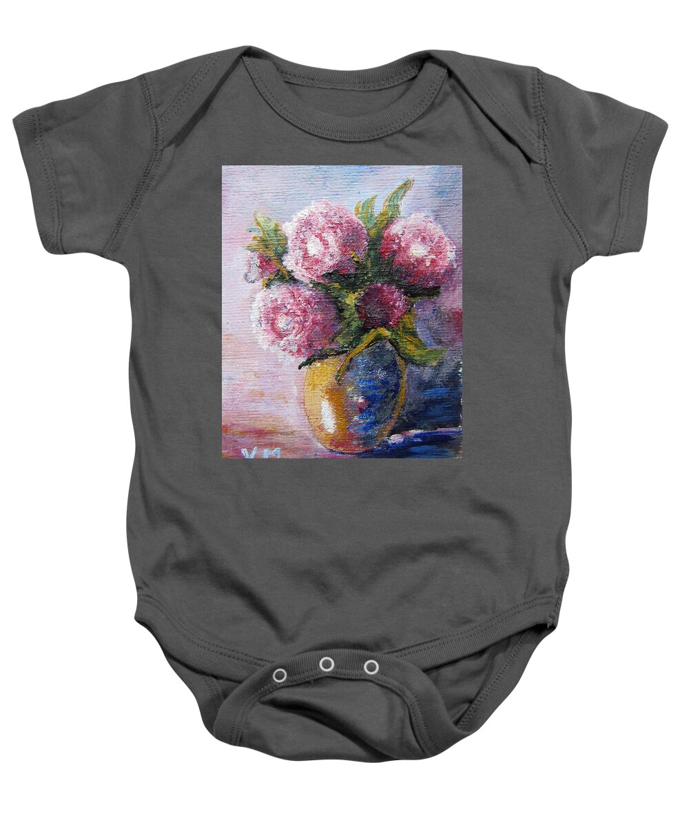 Flowers Baby Onesie featuring the painting Floral by Vesna Martinjak