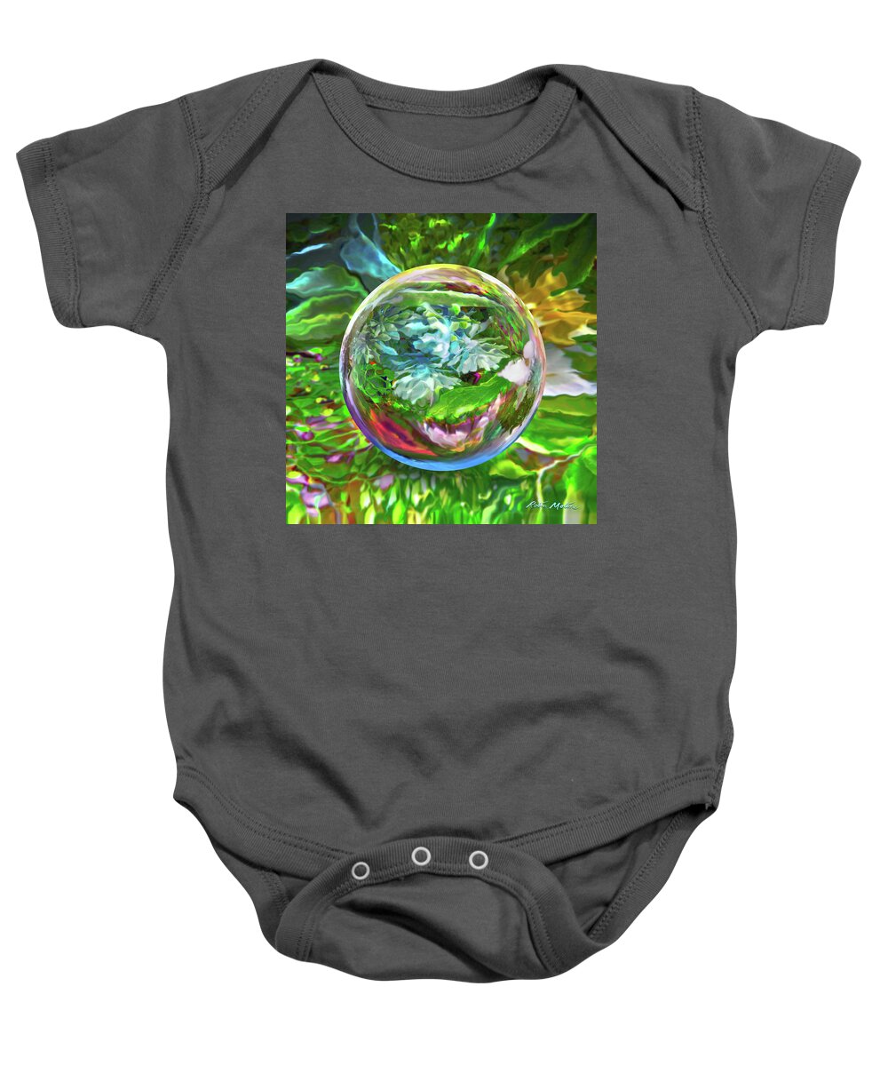 Floral Abstract Baby Onesie featuring the digital art Florascape by Robin Moline