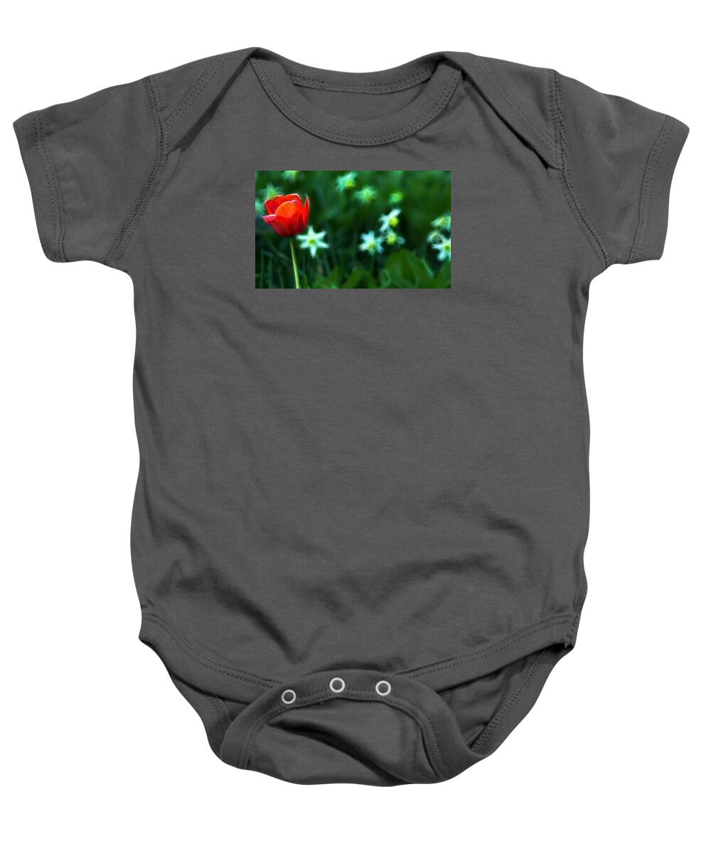 Tulip Baby Onesie featuring the photograph Flowers and Fractals by Cameron Wood
