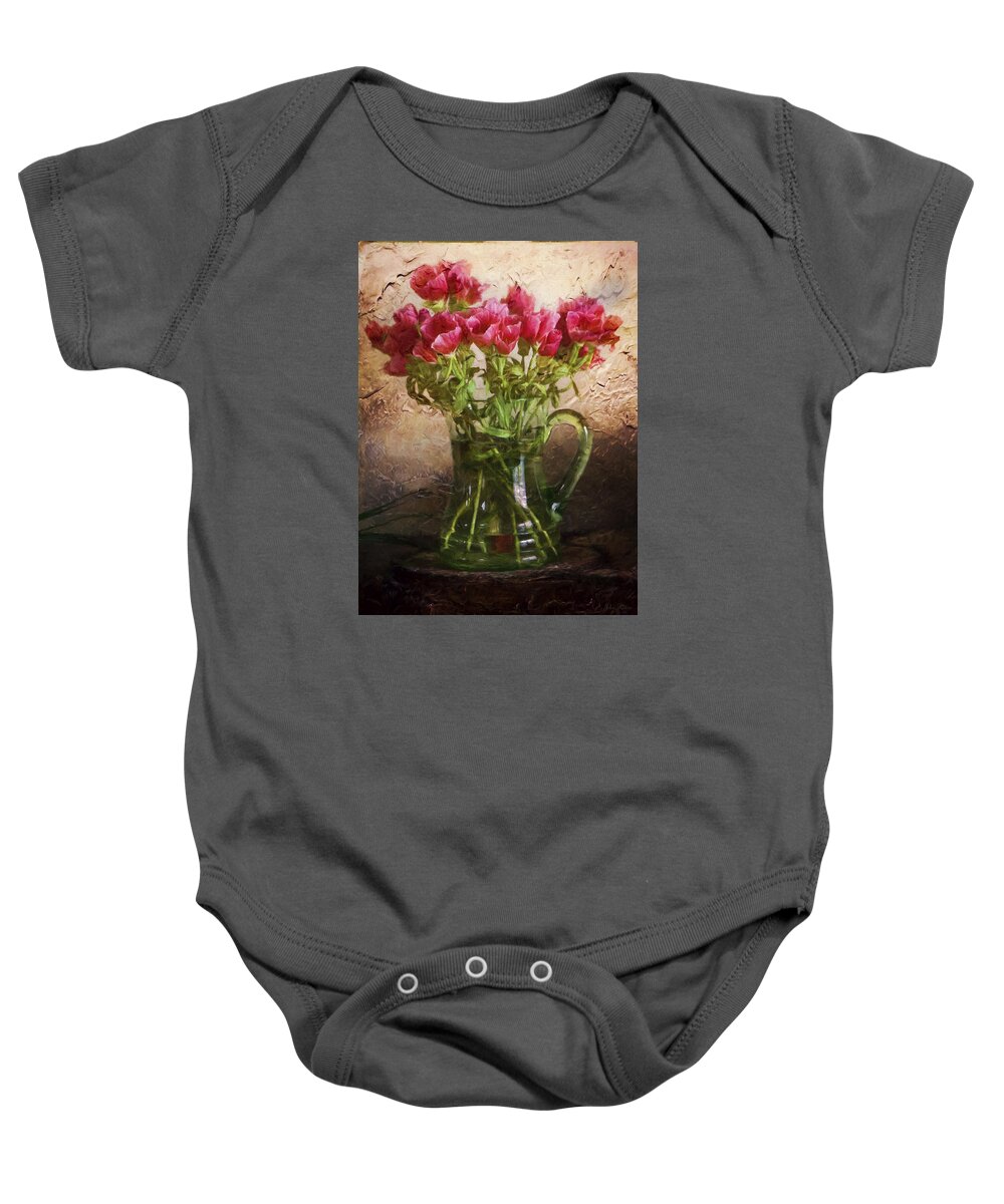 Flowers Baby Onesie featuring the photograph Flowers and Vase by John Rivera