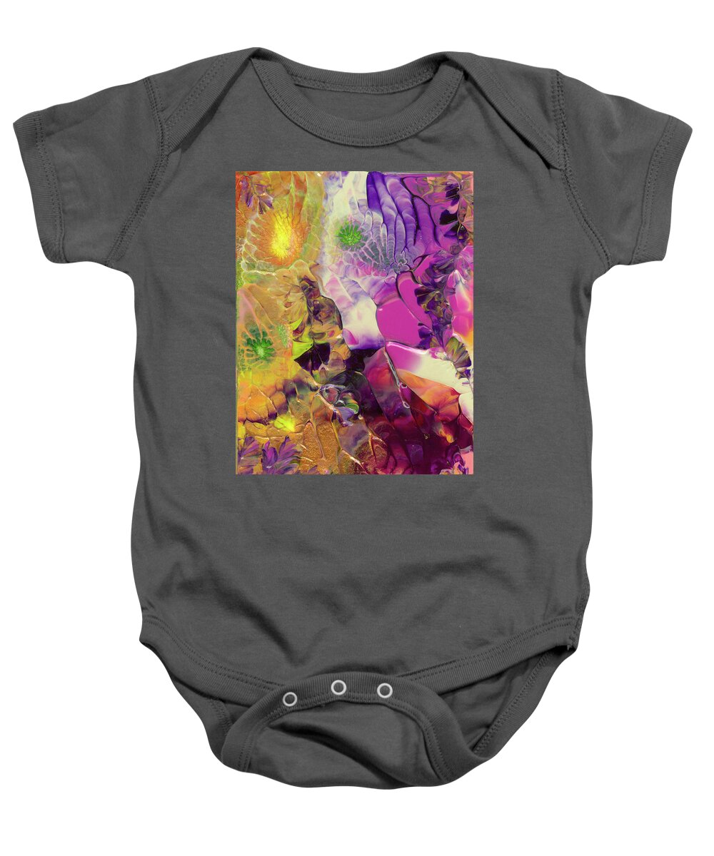 Flowers Baby Onesie featuring the painting Flowers of the Cosmic Sea by Nan Bilden