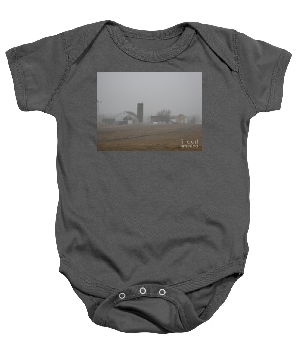 Amish Baby Onesie featuring the photograph Foggy Evening by Christine Clark