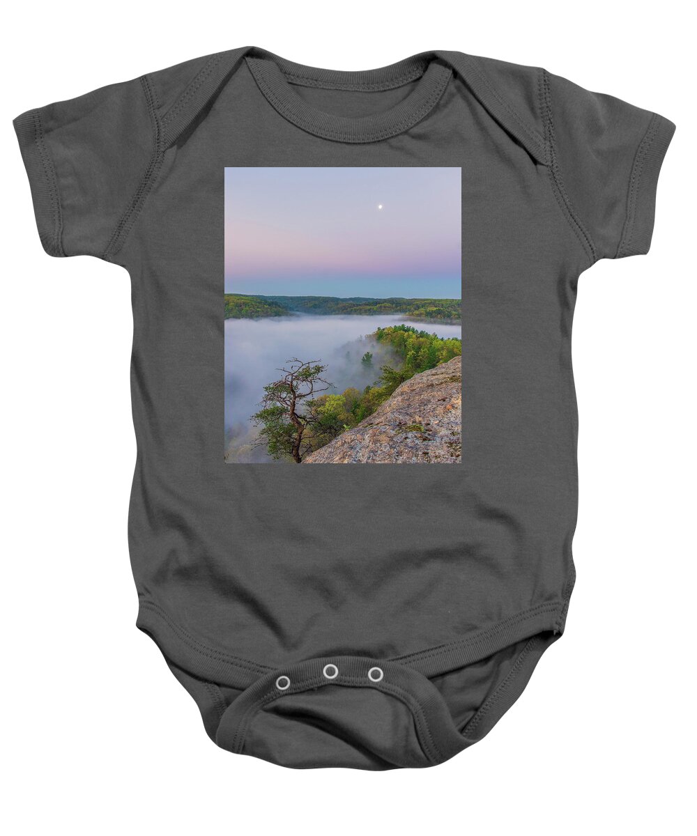 Mill Creek Lake Baby Onesie featuring the photograph Foggy valley by Ulrich Burkhalter