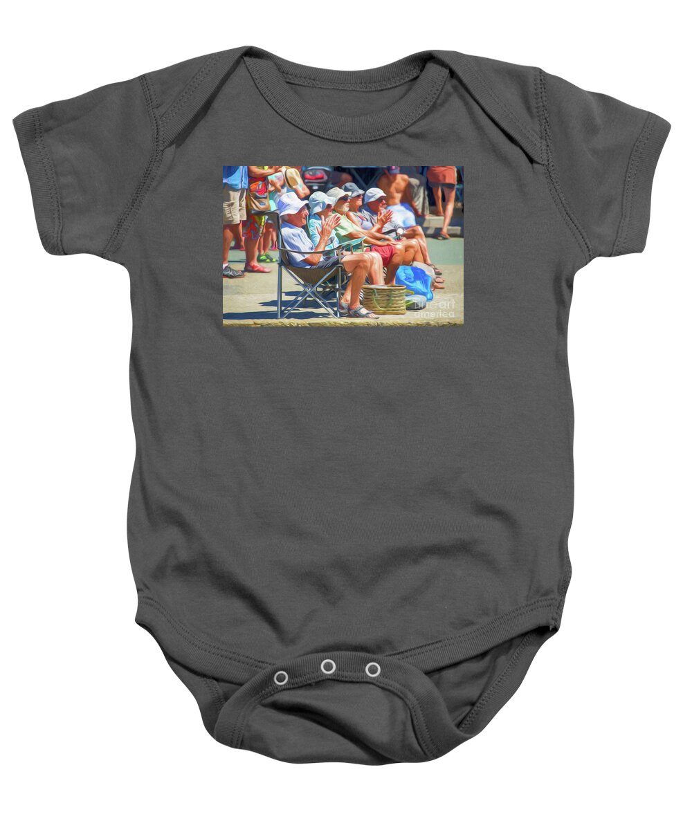 People Baby Onesie featuring the photograph Folk clapping busker by Sheila Smart Fine Art Photography
