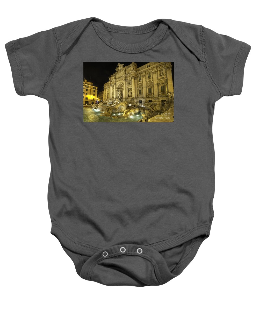 Yhun Suarez Baby Onesie featuring the photograph Fontana di Trevi 1.0 by Yhun Suarez