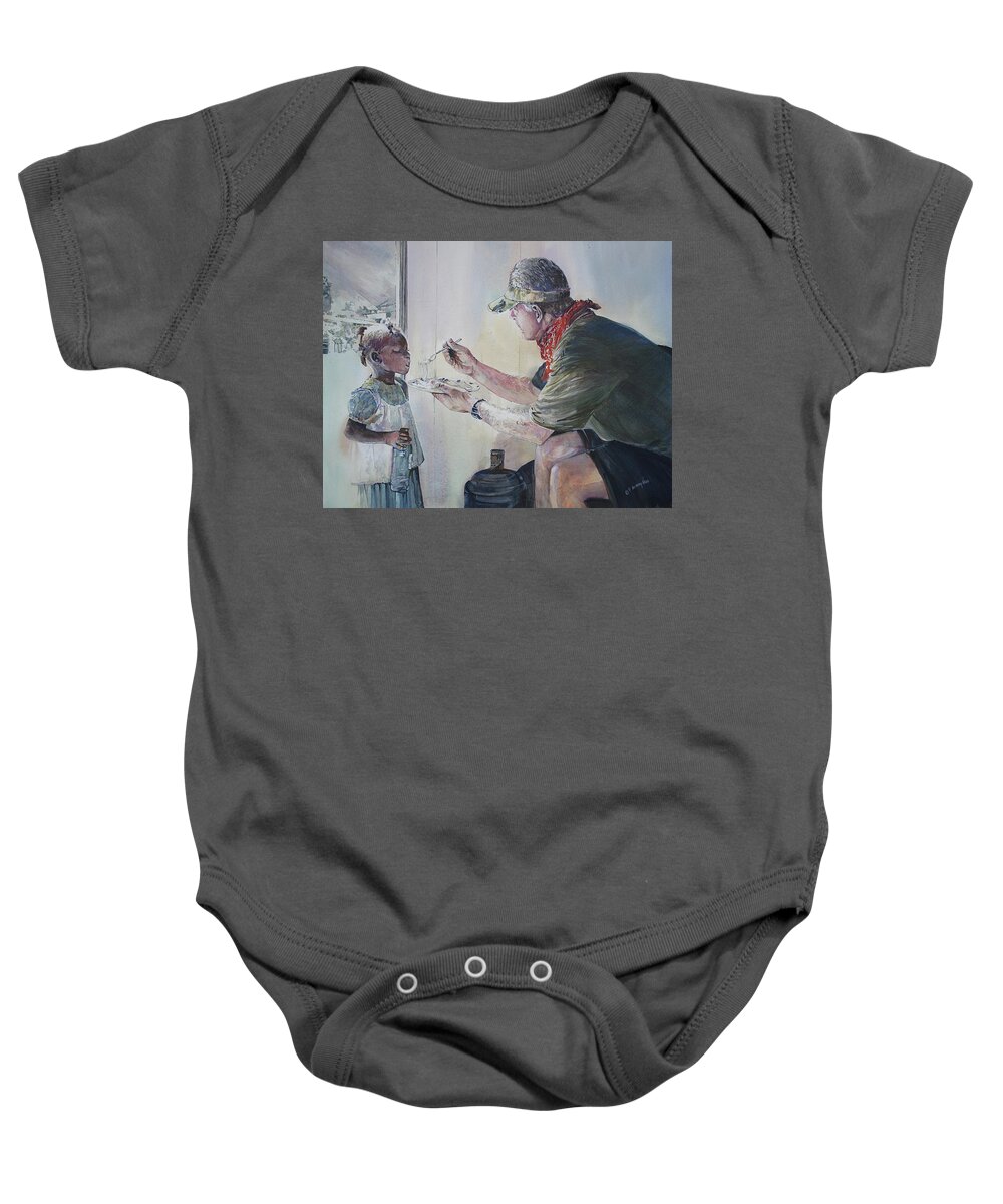 Figures Baby Onesie featuring the painting Food for Thought by P Anthony Visco