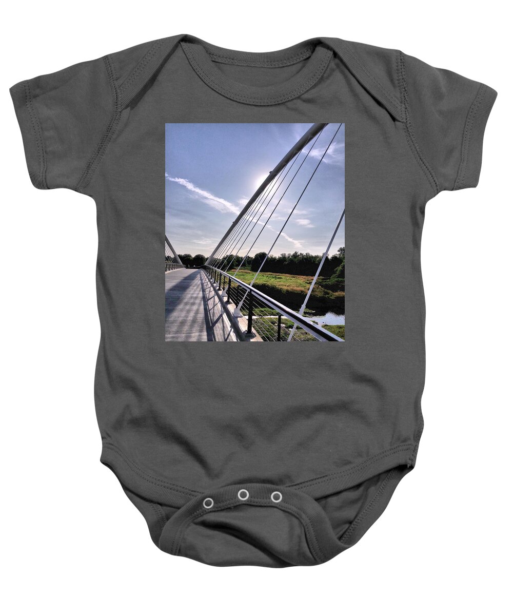 Willamette River Baby Onesie featuring the photograph Footbridge 1 by Lora Fisher