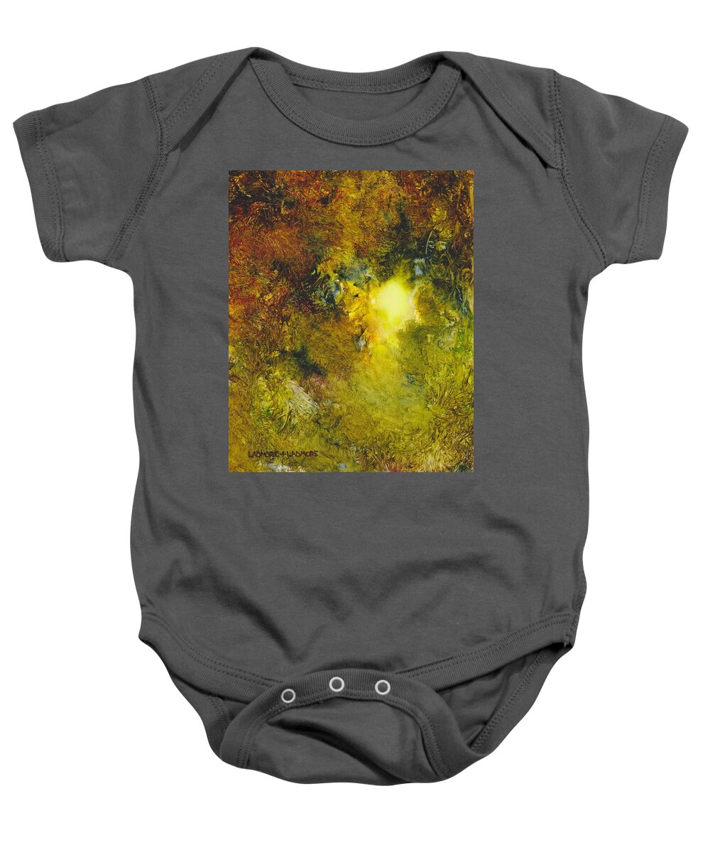 Forest Baby Onesie featuring the painting Forest Light 65 by David Ladmore