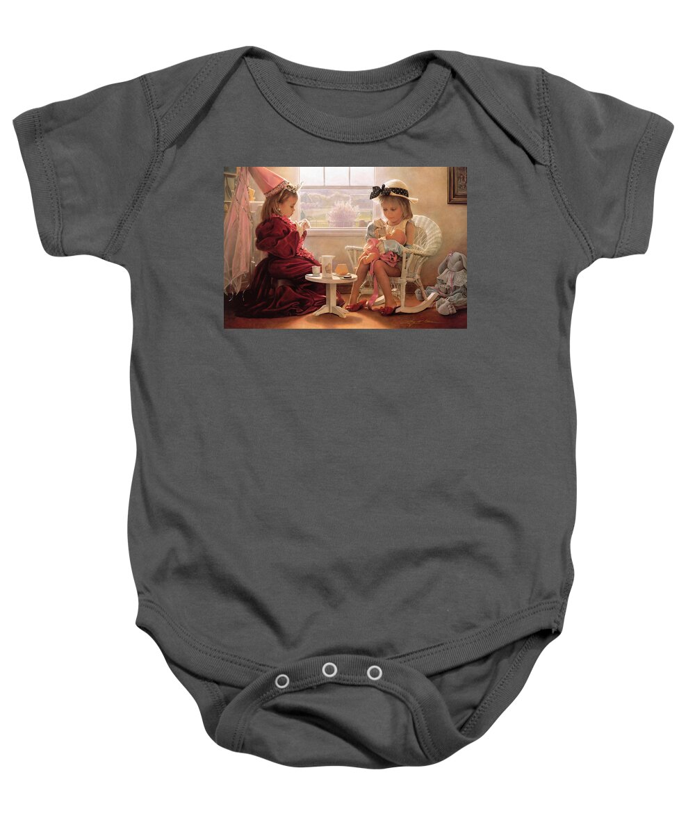 Girls Baby Onesie featuring the painting Formal Luncheon by Greg Olsen