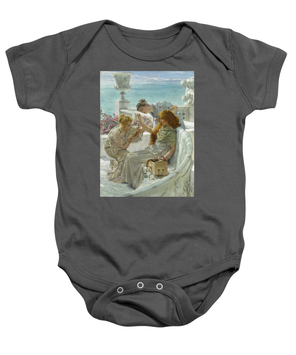 Lawrence Alma-tadema Baby Onesie featuring the painting Fortune's Favourite by Lawrence Alma-Tadema