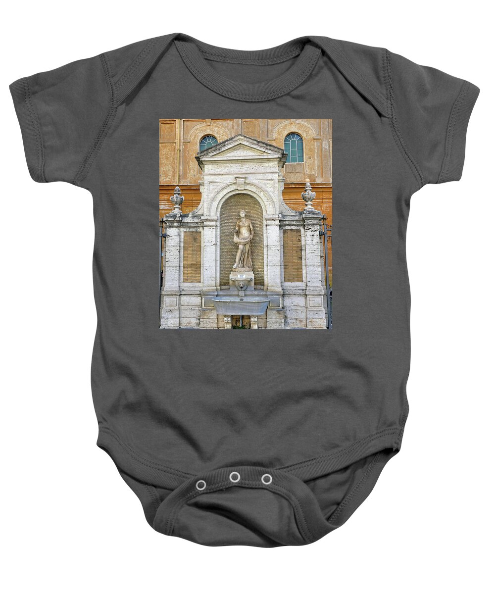 Fountain Baby Onesie featuring the photograph Fountain In The Vatican City by Rick Rosenshein