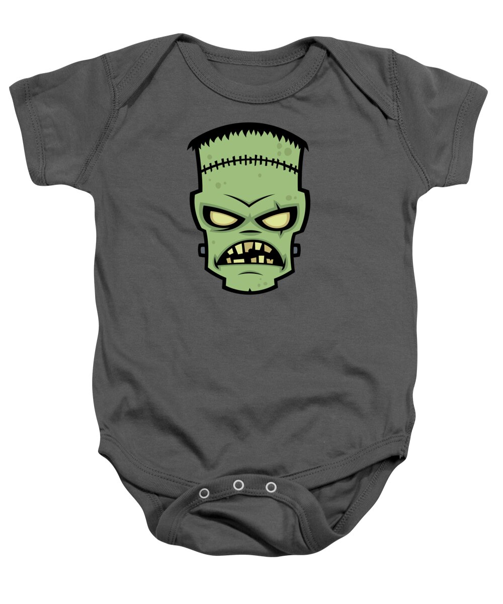 Frankenstein Baby Onesie featuring the digital art Frankenstein Monster by John Schwegel