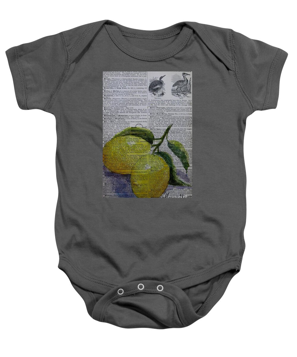 Lemons Baby Onesie featuring the painting Freshest Lemons by Maria Hunt
