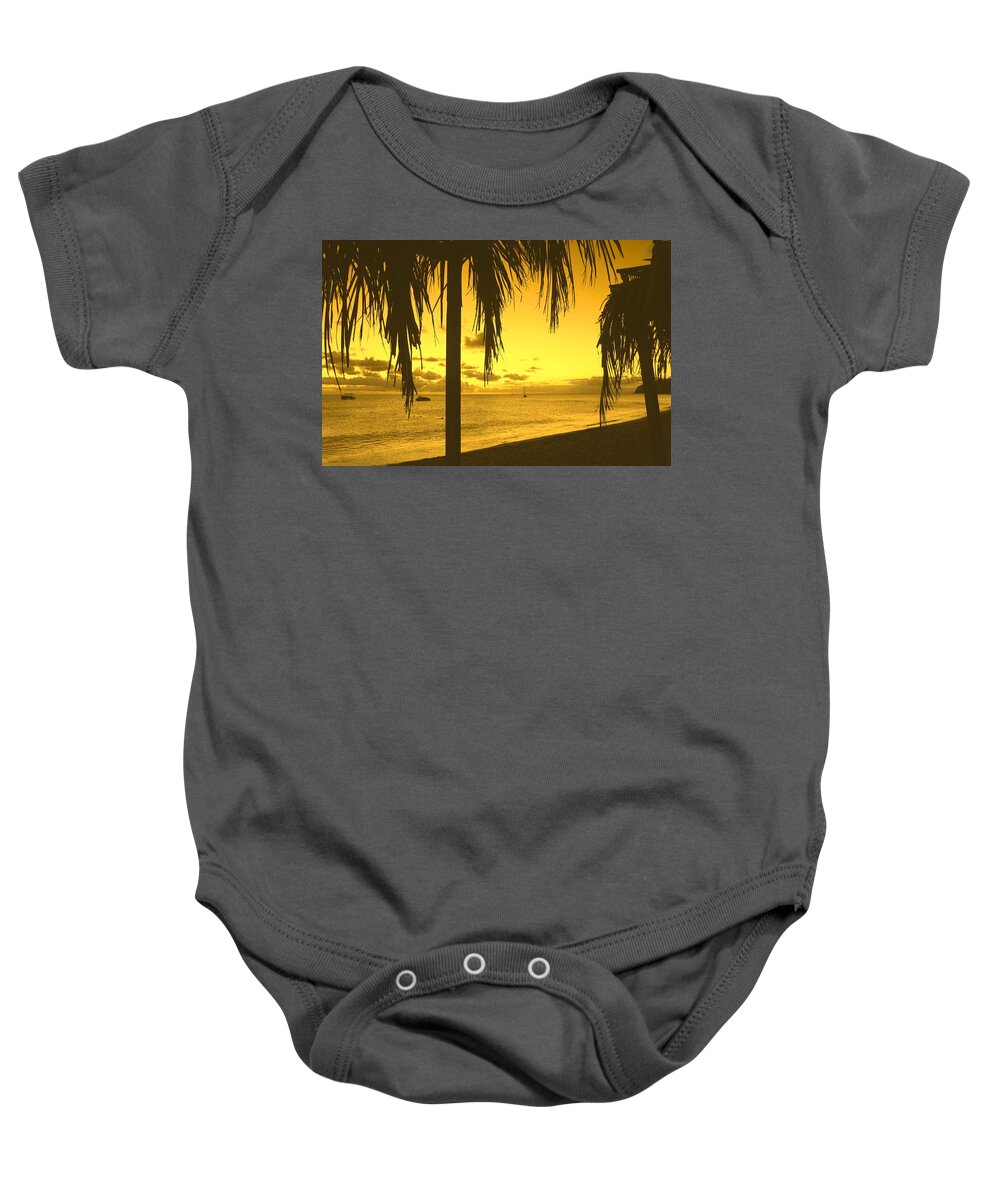Sunset Baby Onesie featuring the photograph From the Shiggady Shack by Ian MacDonald
