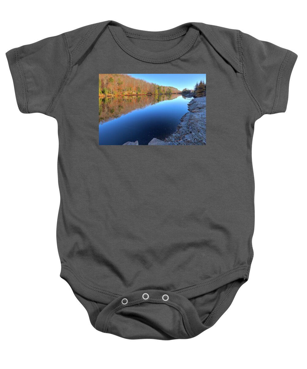Landscapes Baby Onesie featuring the photograph Frosty Morning on Bald Mountain Pond by David Patterson