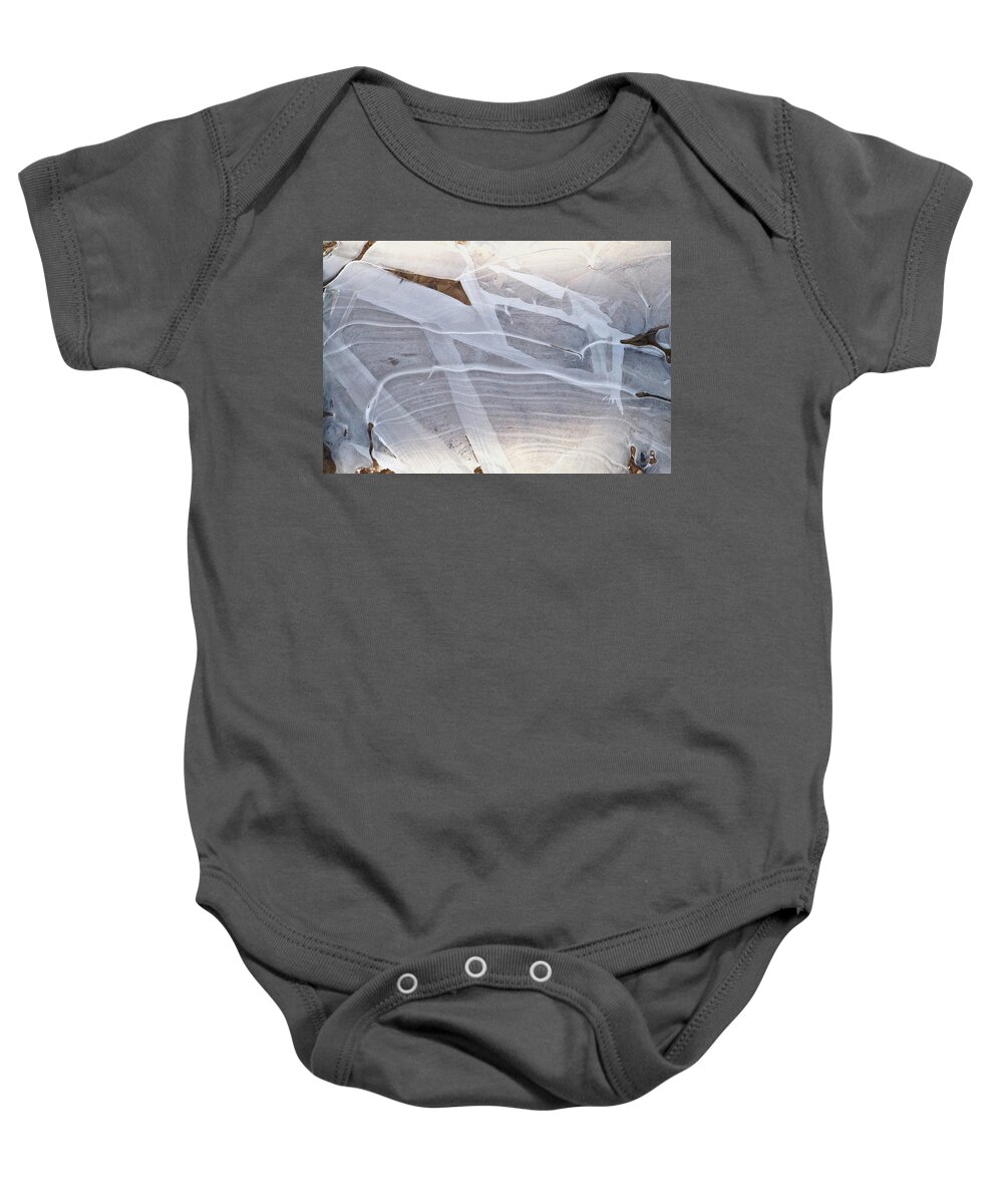 Bryce Canyon Baby Onesie featuring the photograph Frozen Water On Ground by Amelia Racca